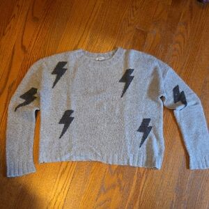 Rails Gray Sweater with Black Lightning Bolts